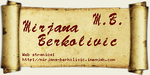 Mirjana Berkolivić vizit kartica